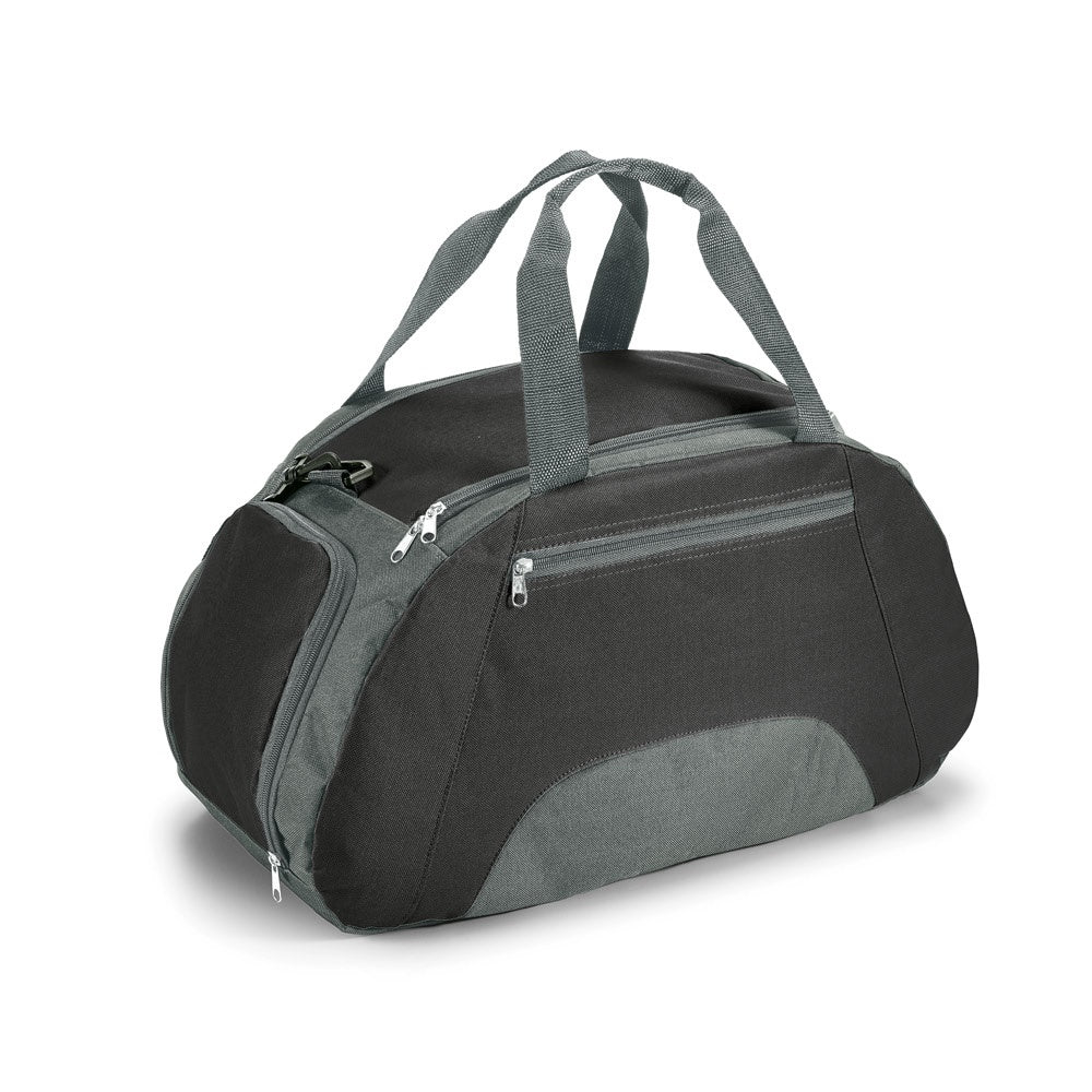 FIT promotional sports bag in black with custom logo branding