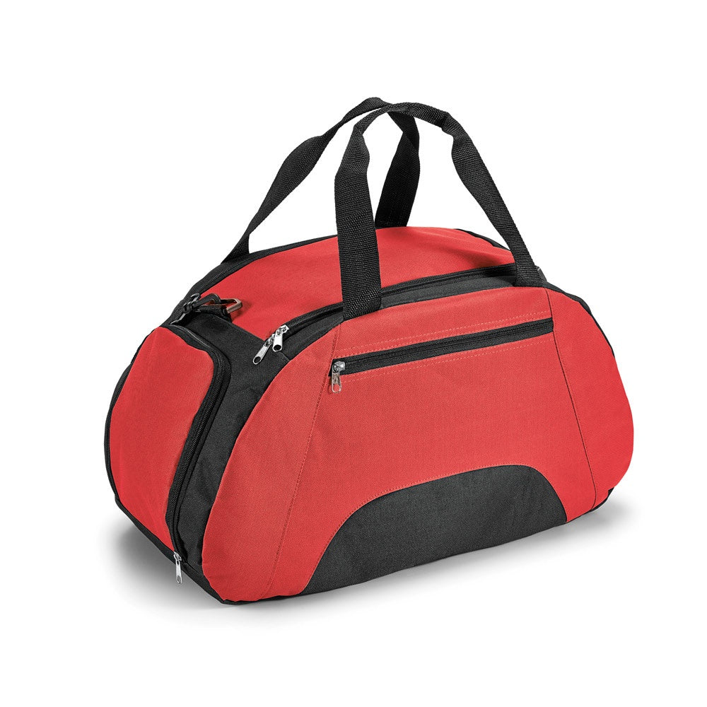 FIT promotional sports bag in red with custom logo branding