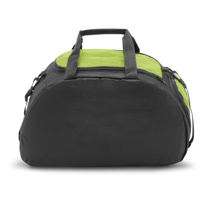 FIT promotional sports bag in light green (detail view) with custom logo branding