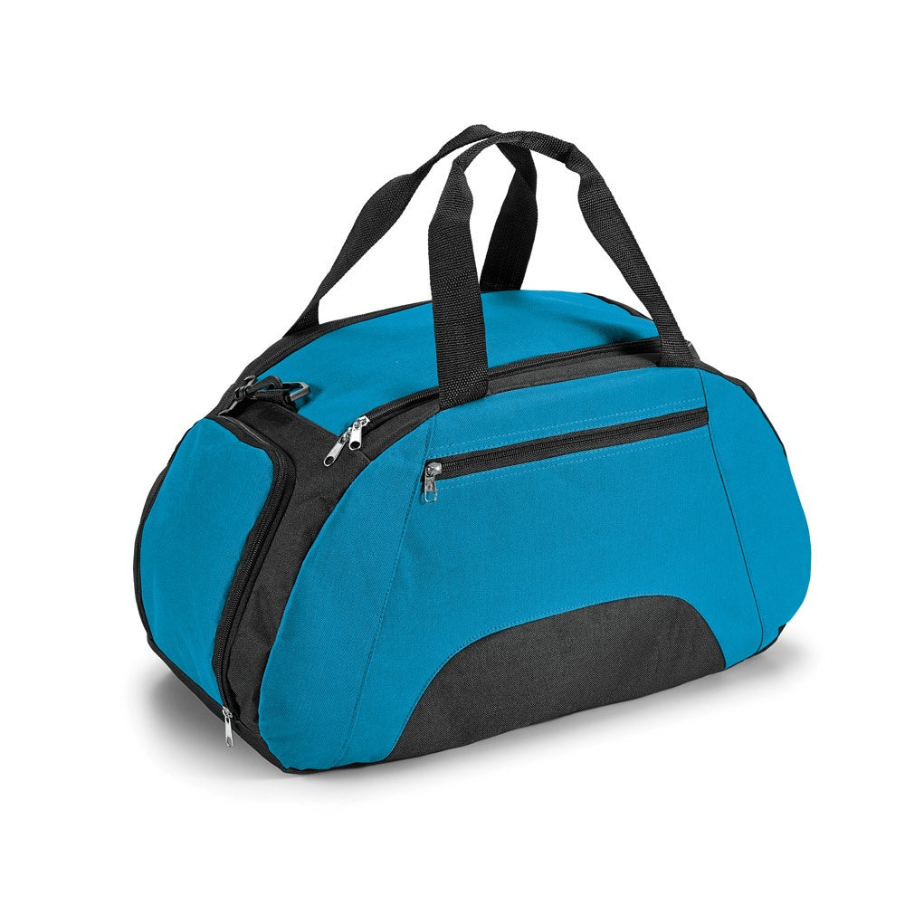 FIT promotional sports bag in light blue with custom logo branding