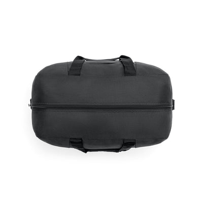 ZIPPERS SPORT promotional sports bag in black (detail view) with custom logo branding