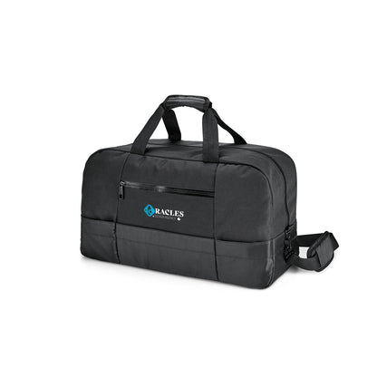 ZIPPERS SPORT promotional sports bag in black with custom logo branding