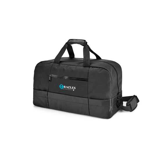 ZIPPERS SPORT promotional sports bag in black with custom logo branding