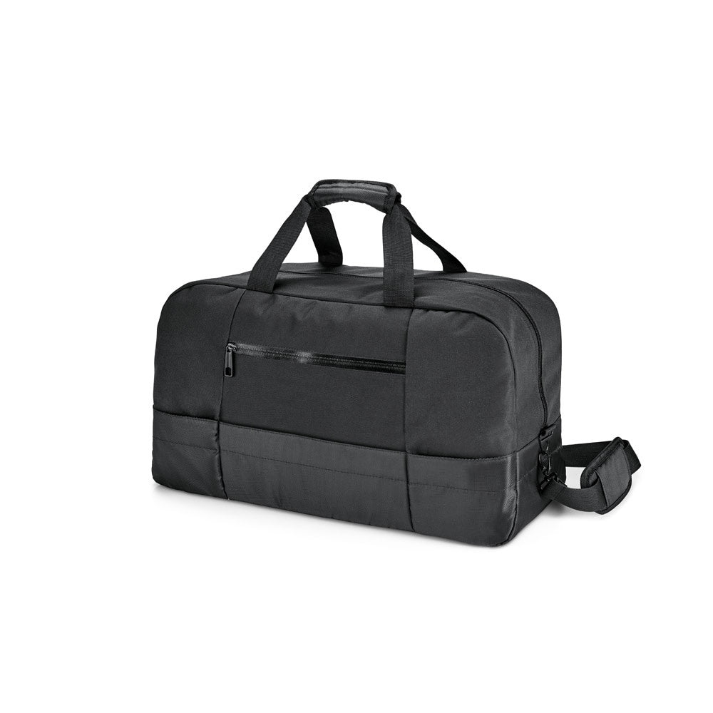 ZIPPERS SPORT promotional sports bag in black with custom logo branding