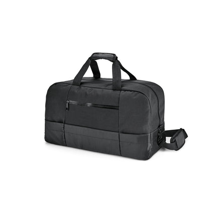 ZIPPERS SPORT promotional sports bag in black with custom logo branding
