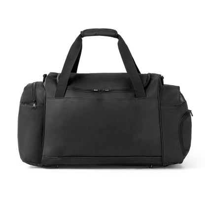 GIRALDO promotional sports bag in black (detail view) with custom logo branding