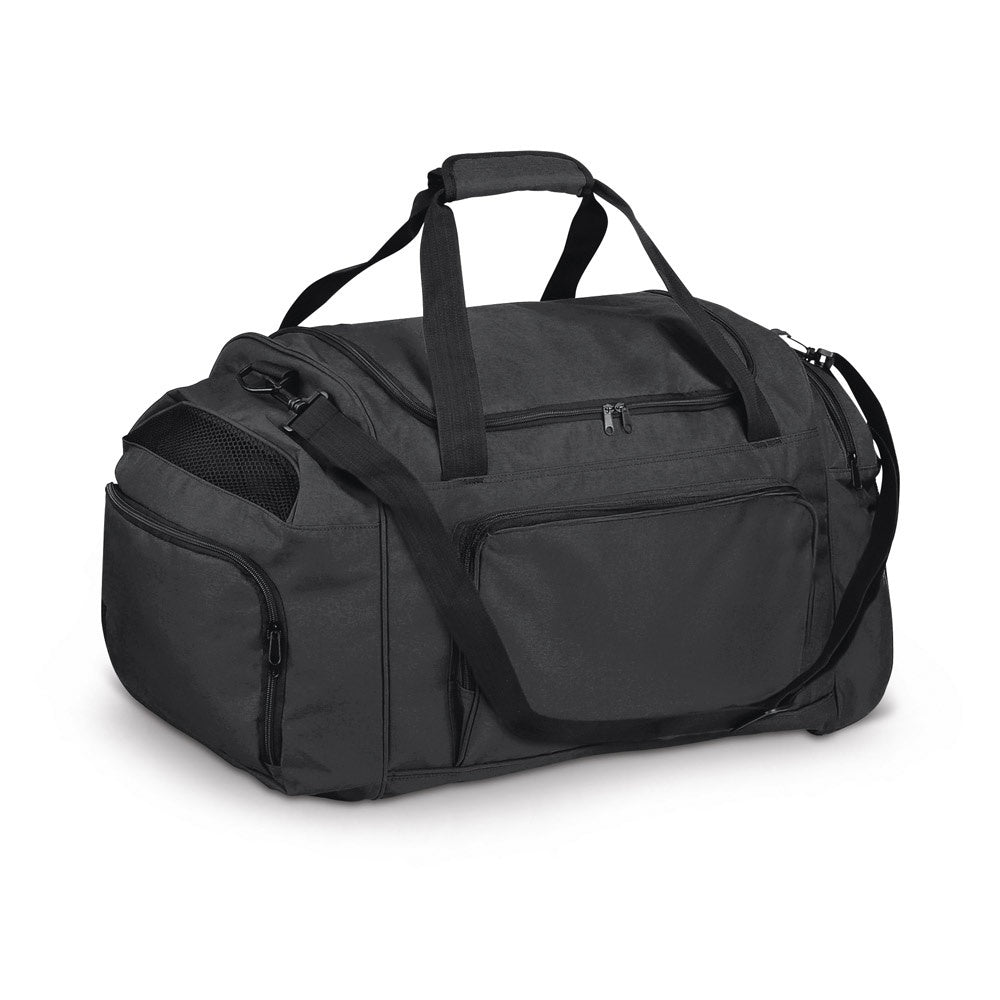 GIRALDO promotional sports bag in black with custom logo branding
