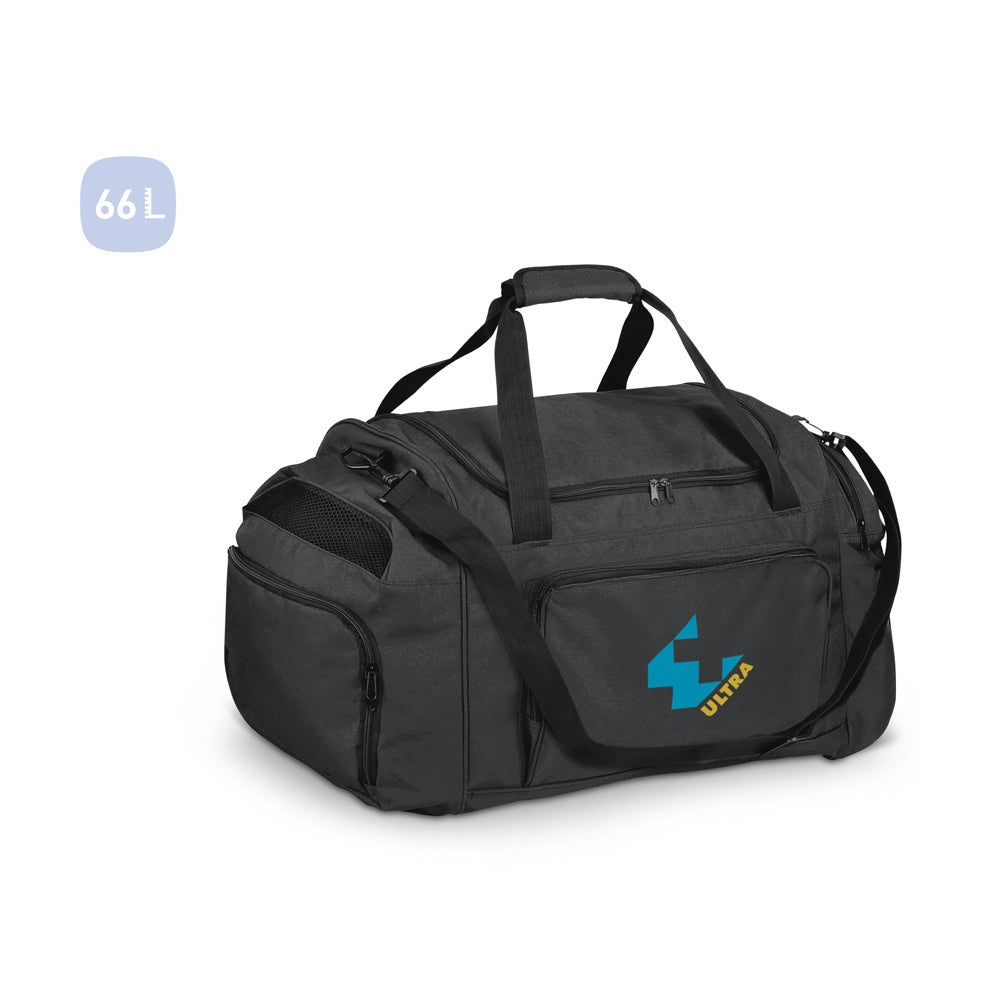 GIRALDO promotional sports bag (complete set view) with custom logo branding