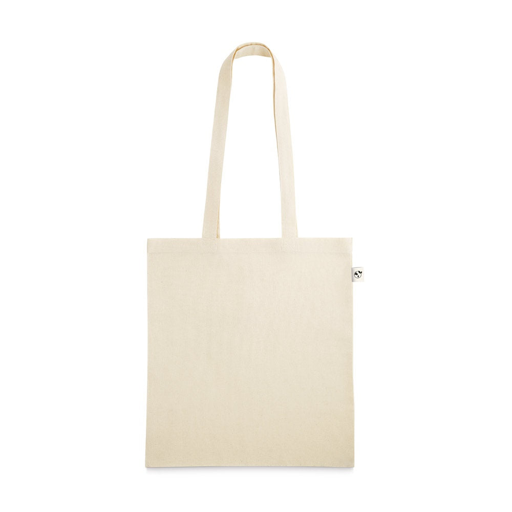 LEON promotional tote bag in light natural with custom logo branding