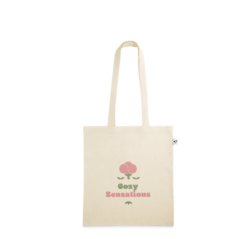 LEON promotional tote bag (complete set view) with custom logo branding