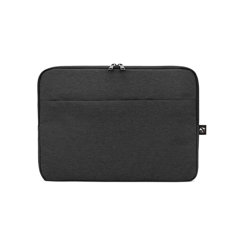 Newcastle promotional laptop bag in dark grey (detail view) with custom logo branding
