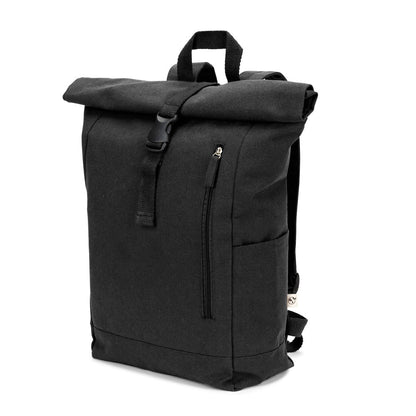 SAINT promotional drawstring bag in black with custom logo branding