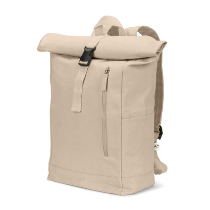 SAINT promotional drawstring bag in natural with custom logo branding