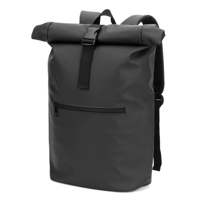 PORTLAND promotional drawstring bag in black with custom logo branding