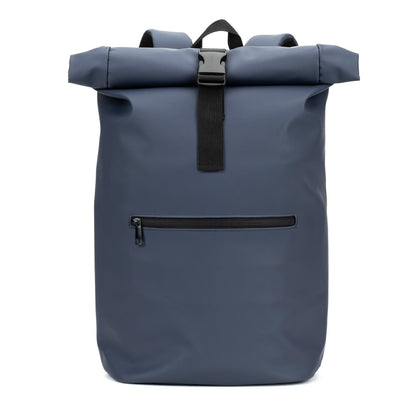 PORTLAND promotional drawstring bag in blue (detail view) with custom logo branding