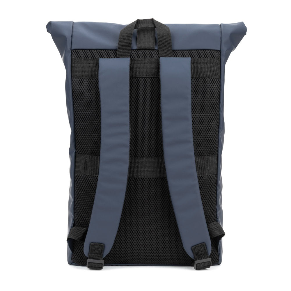 PORTLAND promotional drawstring bag in blue (detail view) with custom logo branding