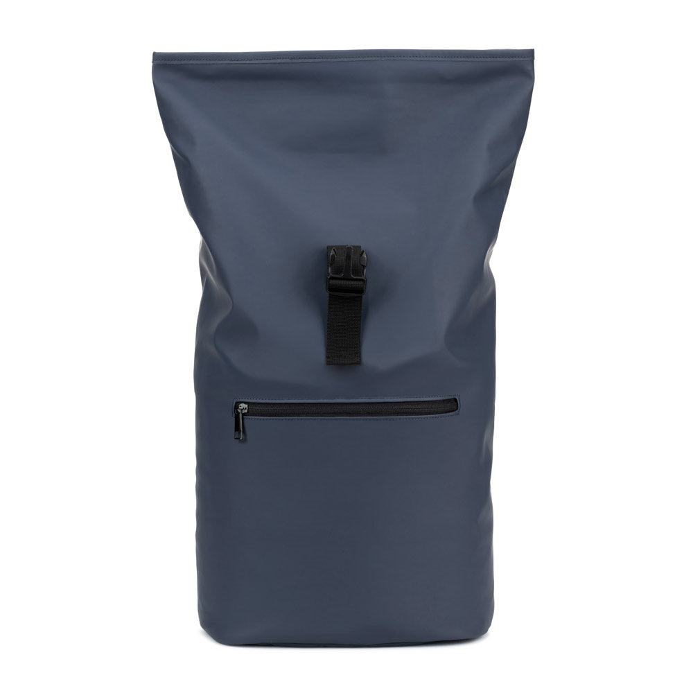 PORTLAND promotional drawstring bag in blue with custom logo branding