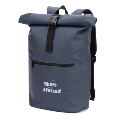 PORTLAND promotional drawstring bag in blue with custom logo branding