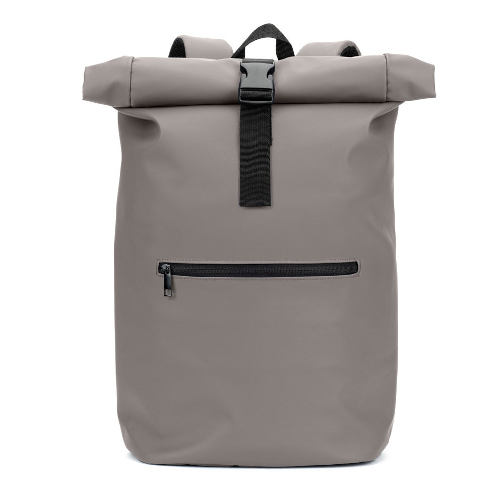 PORTLAND promotional drawstring bag in grey (detail view) with custom logo branding