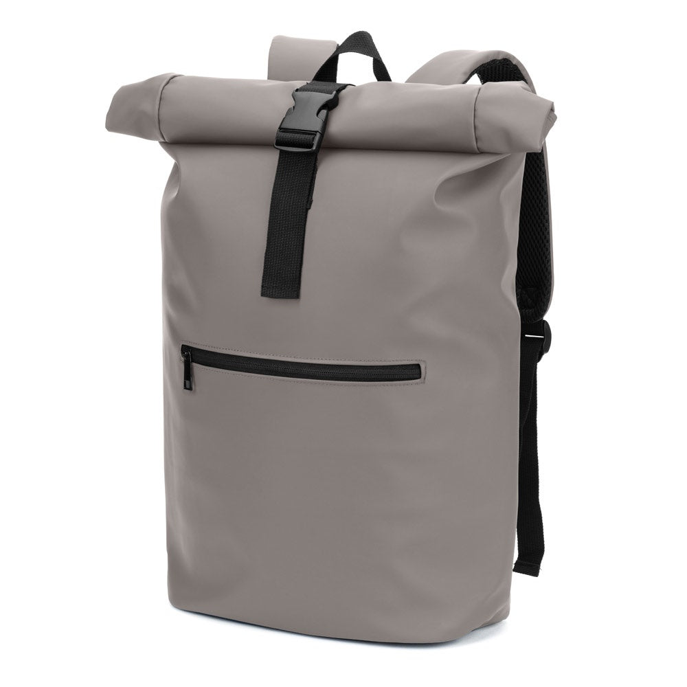 PORTLAND promotional drawstring bag in grey with custom logo branding