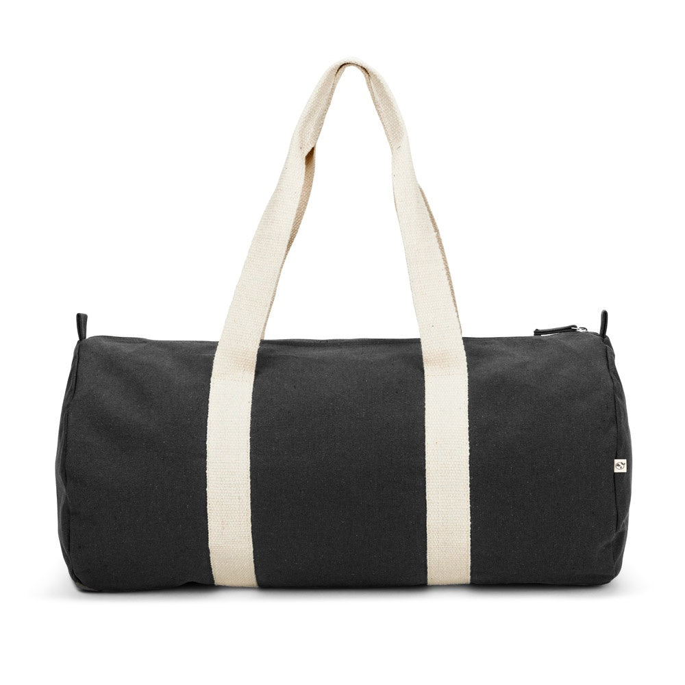 SAINT SPORT promotional sports bag in black (detail view) with custom logo branding