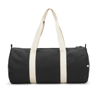 SAINT SPORT promotional sports bag in black (detail view) with custom logo branding