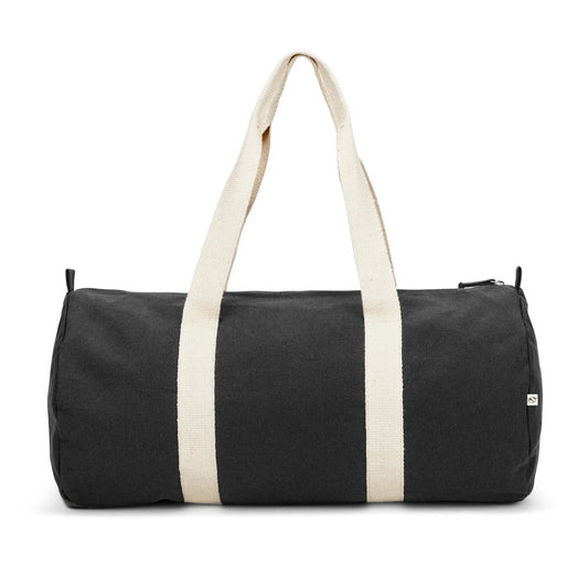 SAINT SPORT promotional sports bag in black (detail view) with custom logo branding