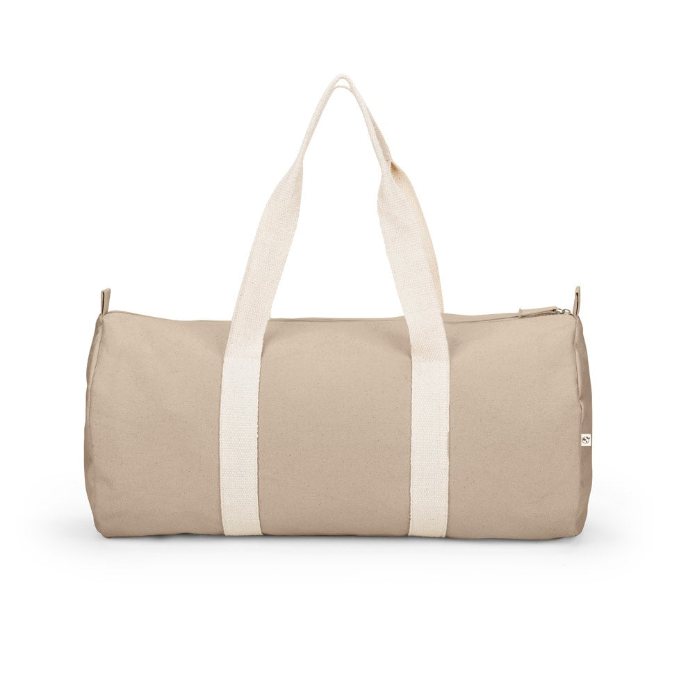 SAINT SPORT promotional sports bag in natural (detail view) with custom logo branding