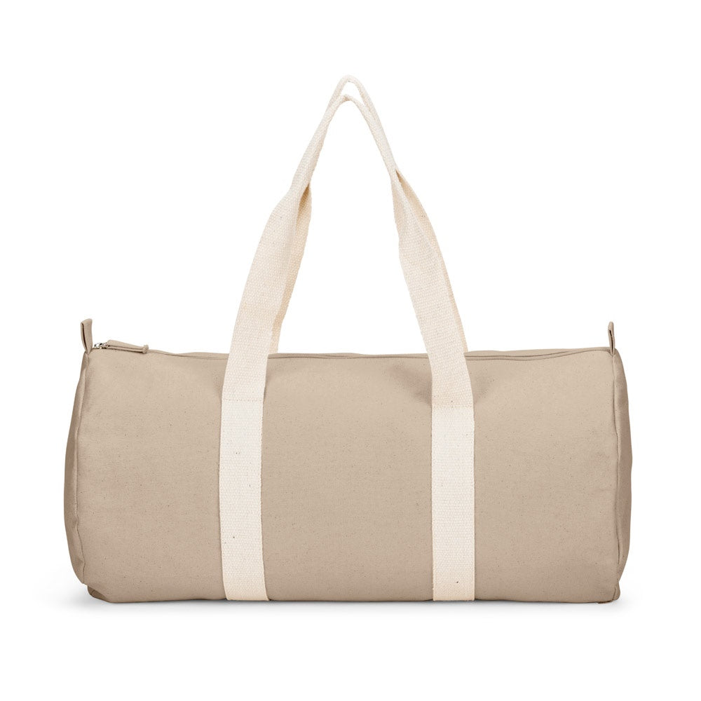 SAINT SPORT promotional sports bag in natural (detail view) with custom logo branding