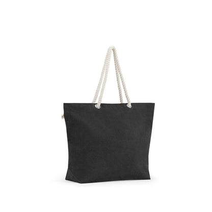 ATHENS promotional tote bag in black with custom logo branding