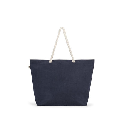 ATHENS promotional tote bag in blue (detail view) with custom logo branding