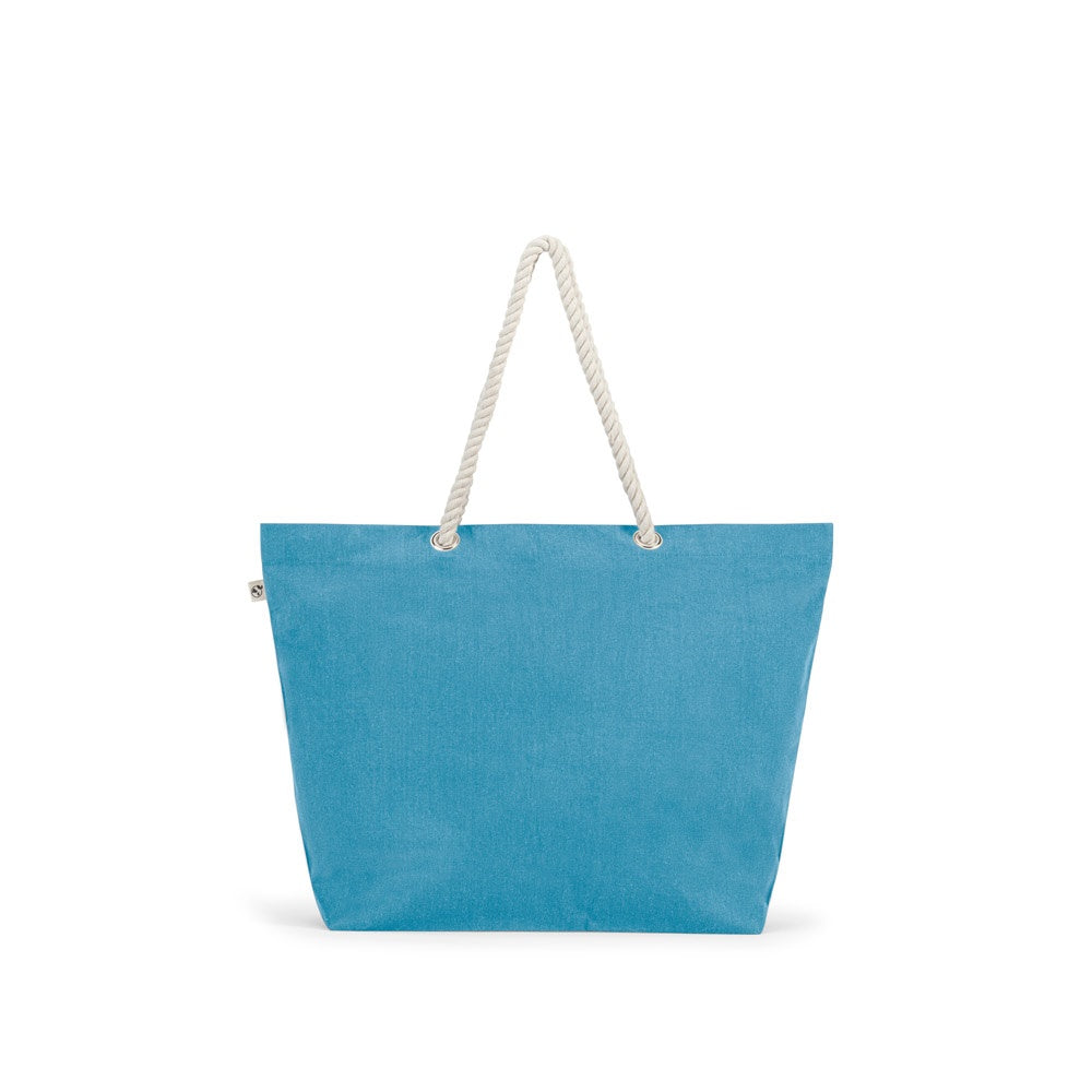 ATHENS promotional tote bag in light blue (detail view) with custom logo branding