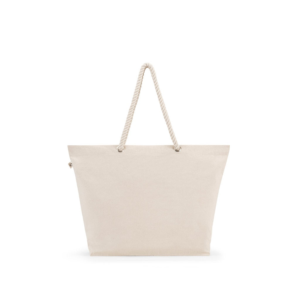 ATHENS promotional tote bag in light natural (detail view) with custom logo branding