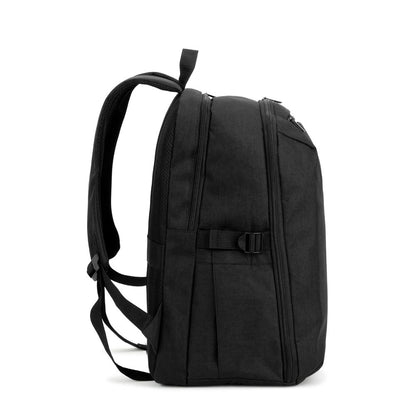 UDINE promotional backpack in black (detail view) with custom logo branding