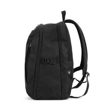 UDINE promotional backpack in black (detail view) with custom logo branding