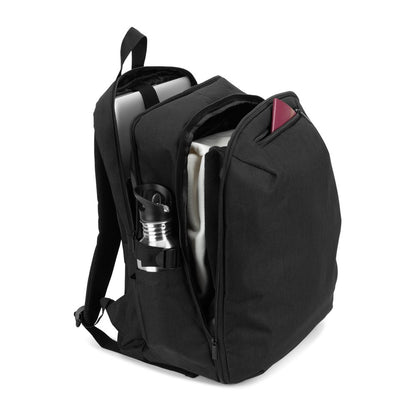 UDINE promotional backpack in black with custom logo branding