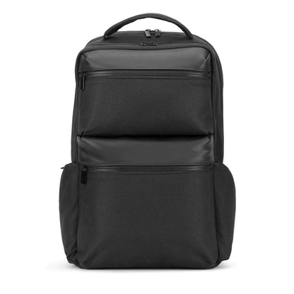 COPENHAGEN promotional backpack in black (detail view) with custom logo branding