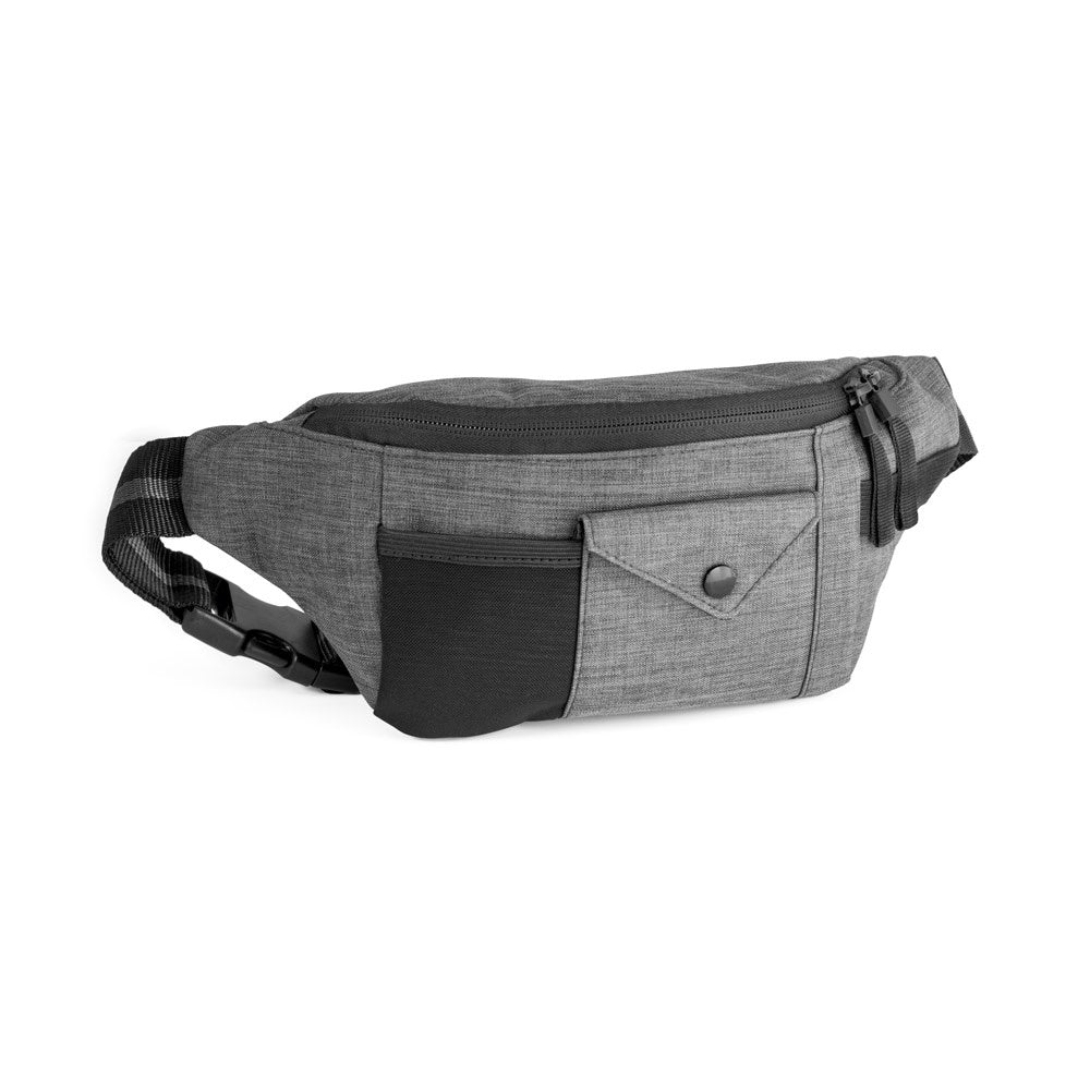 MUZEUL promotional travel bag in grey with custom logo branding