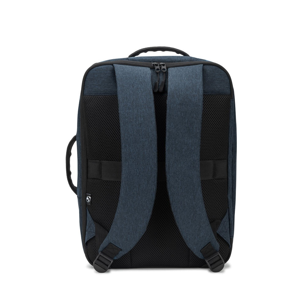 NIAMEY promotional laptop bag in blue (detail view) with custom logo branding