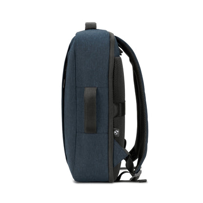 NIAMEY promotional laptop bag in blue (detail view) with custom logo branding
