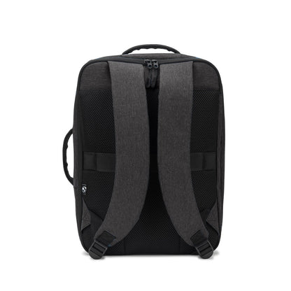 NIAMEY promotional laptop bag in dark grey (detail view) with custom logo branding