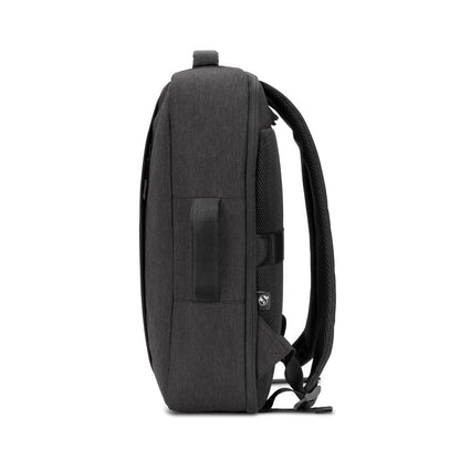 NIAMEY promotional laptop bag in dark grey (detail view) with custom logo branding