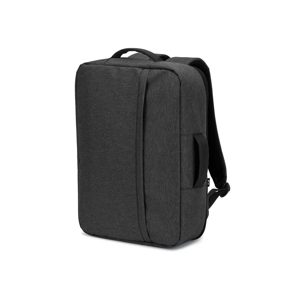 NIAMEY promotional laptop bag in dark grey with custom logo branding