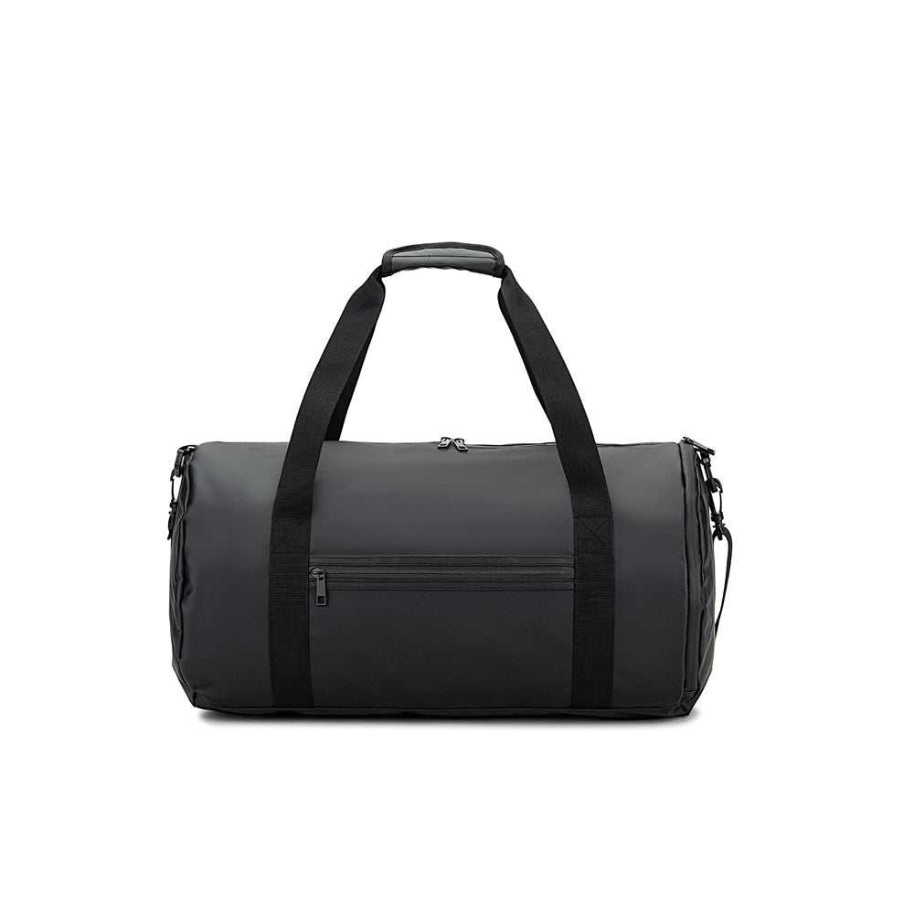 OSASCO SPORT promotional sports bag in black (detail view) with custom logo branding