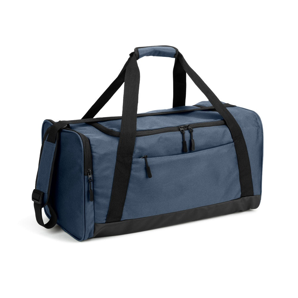 FARO promotional sports bag in blue with custom logo branding