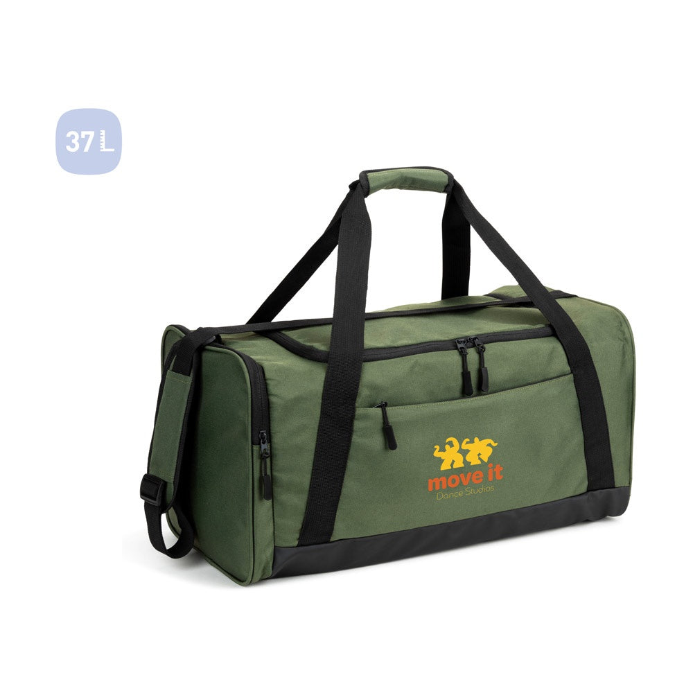 FARO promotional sports bag (complete set view) with custom logo branding