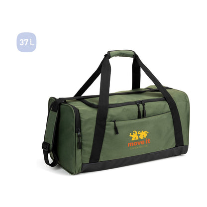 FARO promotional sports bag (complete set view) with custom logo branding