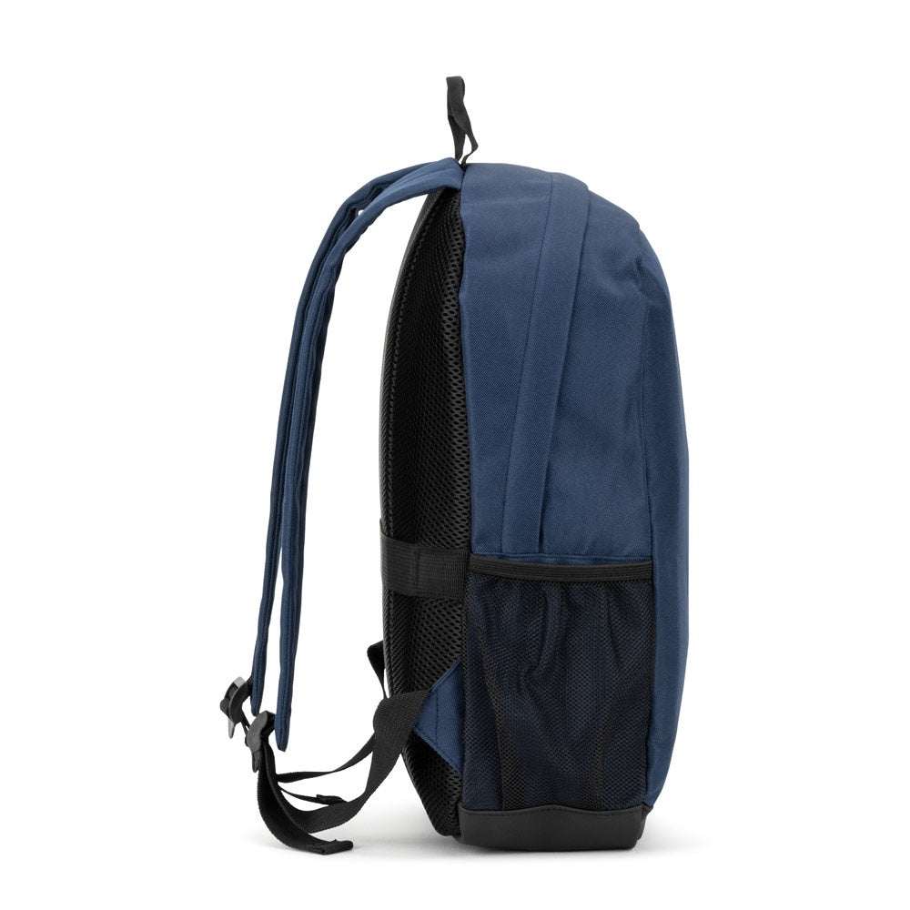 LIVERPOOL promotional laptop bag in blue (detail view) with custom logo branding