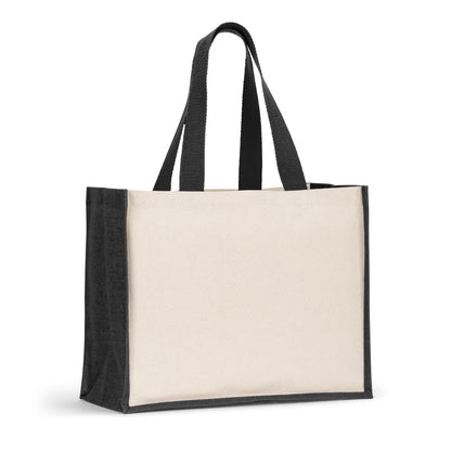 HELSINQUE COLOUR promotional tote bag in black with custom logo branding