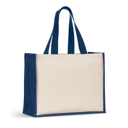 HELSINQUE COLOUR promotional tote bag in blue with custom logo branding